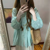 Plus Size Women's French-Style New-Style Long-Sleeve Puff-Sleeve Relaxed Fit Shirt Fits 331 lb