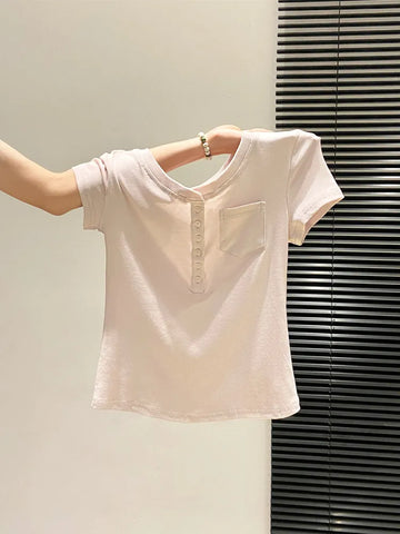 Plus Size Women's Summer Casual Design Short-Sleeve Relaxed Fit T-Shirt Fits 88-331 lb