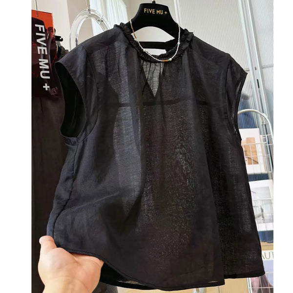 Plus Size Women's Summer Elegant New-Style Sleeveless Relaxed Fit Shirt Fits 331 lb