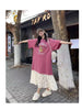 Plus Size Women's New-Style Lace Patchwork Short-Sleeve Relaxed Fit Dress Fits 331 lb