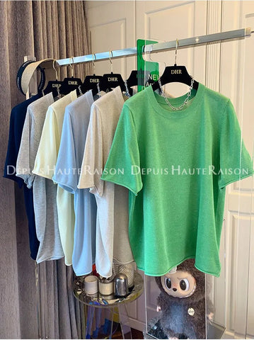 Plus Size Women's Summer Vintage Knitted Relaxed Fit Sweater Fits 331 lb