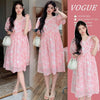 Plus Size Summer New-Style Floral Short-Sleeve Relaxed Fit Dress Fits 331 lb