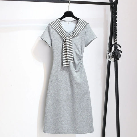 Plus Size Women's Elegant New-Style Short-Sleeve Dress Fits 331 lb