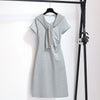 Plus Size Women's Elegant New-Style Short-Sleeve Dress Fits 331 lb