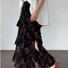 Women's Elegant Floral Pleated Skirt