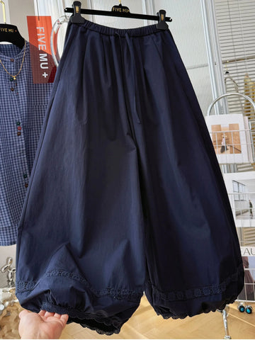 Plus Size Women's Spring Summer New-Style Casual Lace Relaxed Fit Pants Fits 331 lb