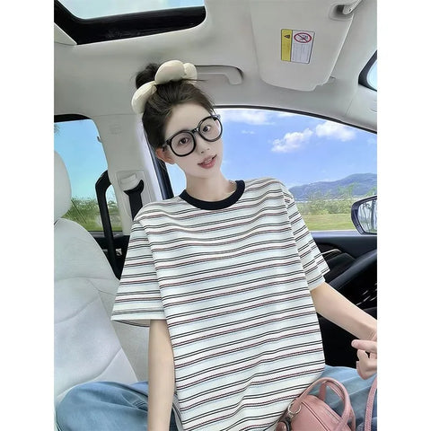 Plus Size Women's Summer Short-Sleeve Relaxed Fit T-Shirt Fits 331 lb