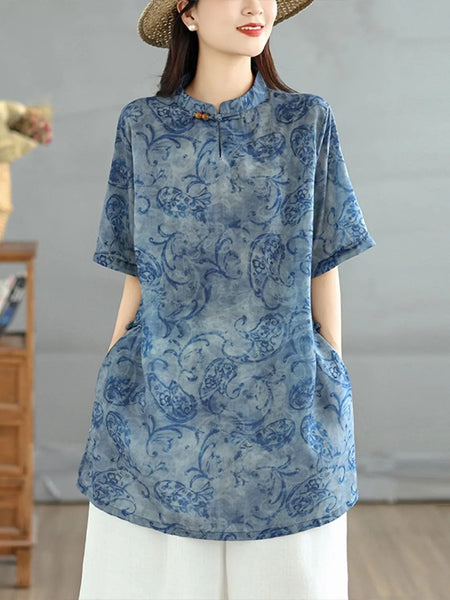 Plus Size Women's Summer New-Style Short-Sleeve Relaxed Fit Shirt Fits 331 lb
