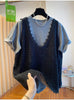 Plus Size Women's Summer Casual Lace Patchwork Short-Sleeve T-Shirt Fits 331 lb