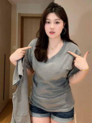 Plus Size Women's Summer Short-Sleeve T-Shirt