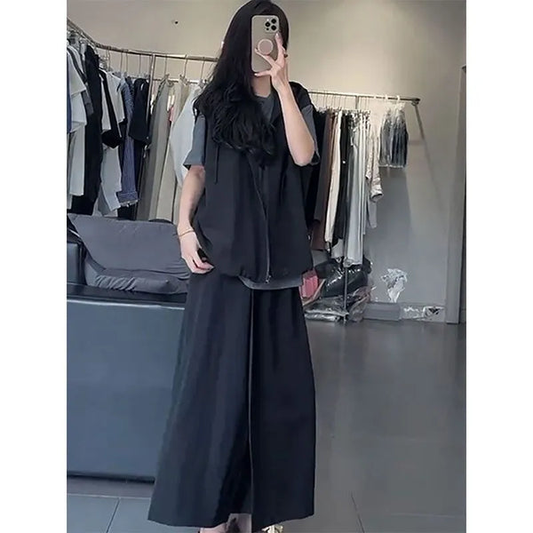 Plus Size Women's Spring Summer Fashionable Casual Relaxed Fit Two-Piece Set Fits 331 lb