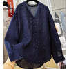 Plus Size Women's Lace Long-Sleeve Relaxed Fit Shirt Fits 331 lb