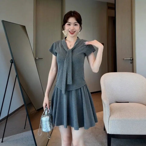 Plus Size Women's Summer Fashionable Casual Two-Piece Set Fits 265 lb