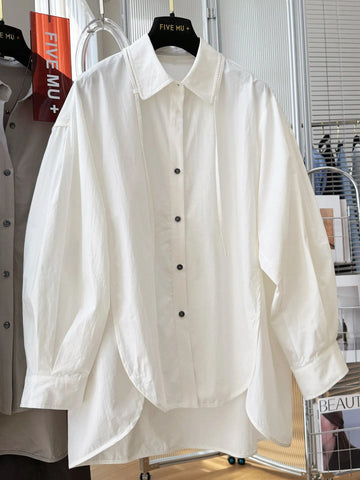 Plus Size Women's Spring Summer Design Relaxed Fit Shirt Fits 331 lb