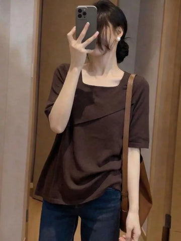 Plus Size Women's Summer New-Style Vintage Casual Design Short-Sleeve Relaxed Fit T-Shirt Fits 331 lb