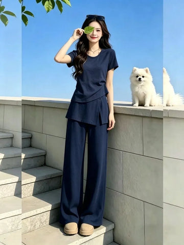 Plus Size Women's New-Style Casual Two-Piece Set Fits 331 lb