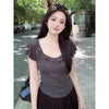 Plus Size Women's Summer New-Style Pleated Short-Sleeve Relaxed Fit T-Shirt Fits 331 lb