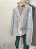 Plus Size Women's Summer Casual Lace Patchwork Long-Sleeve Relaxed Fit Shirt Fits 331 lb