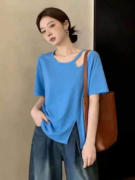 Plus Size Women's Summer New-Style Short-Sleeve Relaxed Fit T-Shirt Fits 331 lb