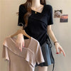Plus Size Women's Summer French-Style Fashionable Casual Short-Sleeve T-Shirt Fits 265 lb