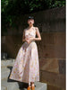 Spring Flower Language Skirt - Dawn French Chiffon Powder Slim Waist Gentle Halter Strap Dress