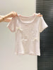 Plus Size Women's Summer Casual Bow Printed Short-Sleeve T-Shirt Fits 331 lb