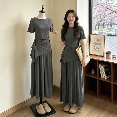Plus Size Women's Summer Fashionable New-Style Two-Piece Set Fits 265 lb