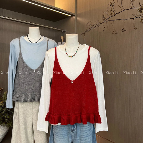 Plus Size Women's New-Style Knitted Two-Piece Set Fits 331 lb