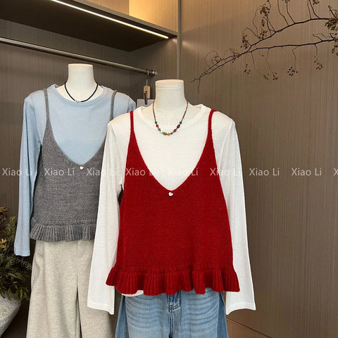 Plus Size Women's New-Style Knitted Two-Piece Set Fits 331 lb