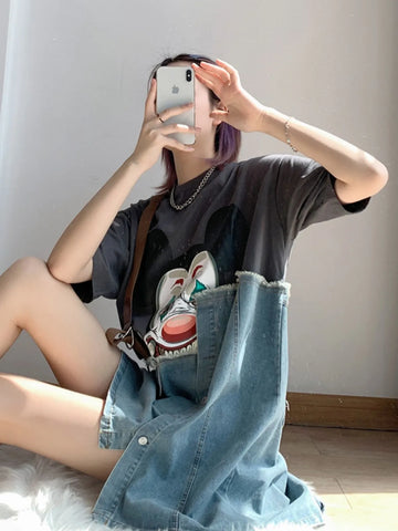 Plus Size Women's Vintage Printed Short-Sleeve T-Shirt Fits 331 lb