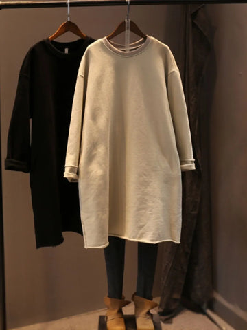 Plus Size Women's Autumn Winter New-Style Long-Sleeve Relaxed Fit Dress Fits 331 lb
