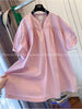 Plus Size Women's Summer French-Style New-Style Short-Sleeve Puff-Sleeve Relaxed Fit Shirt Fits 331 lb