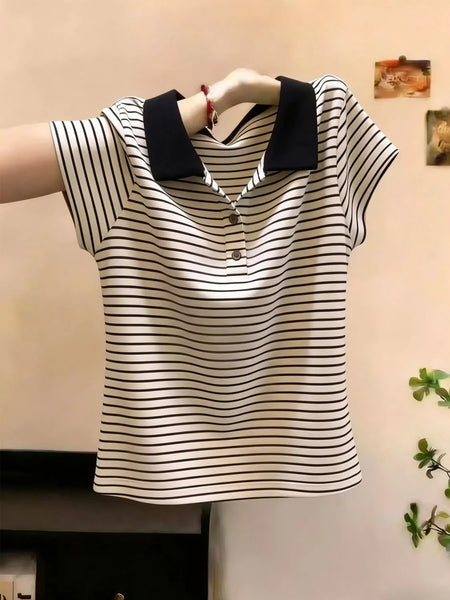 Plus Size Women's Elegant New-Style Short-Sleeve Relaxed Fit T-Shirt Fits 331 lb