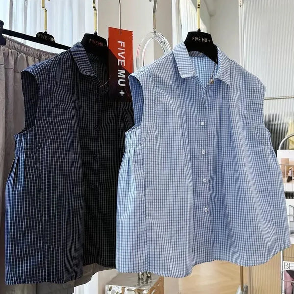 Plus Size Summer Casual Sleeveless Relaxed Fit Shirt Fits 331 lb