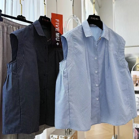 Plus Size Summer Casual Sleeveless Relaxed Fit Shirt Fits 331 lb