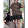 Plus Size Summer Design Patchwork Short-Sleeve T-Shirt Fits 331 lb