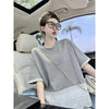 Plus Size Women's Summer New-Style Lace Patchwork Short-Sleeve Relaxed Fit T-Shirt Fits 331 lb