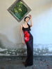 Dark Night Crimson Skirt Red Rhythm Exquisite Dream Retro Floral New Chinese Style Halter Dress