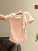Plus Size Women's Summer Casual Bow Short-Sleeve T-Shirt Fits 331 lb