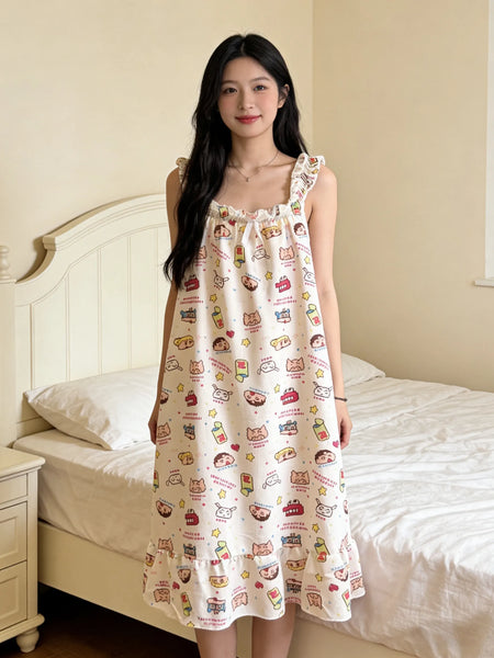 Plus Size Women's Summer Printed Camisole Dress Fits 331 lb
