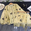 Plus Size Women's Summer Fashionable Casual Printed Long-Sleeve Two-Piece Set