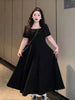 Plus Size Summer French-Style Dress Fits 265 lb
