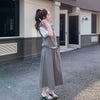 Plus Size Women's Summer Casual Design Short-Sleeve Two-Piece Set Fits 265 lb