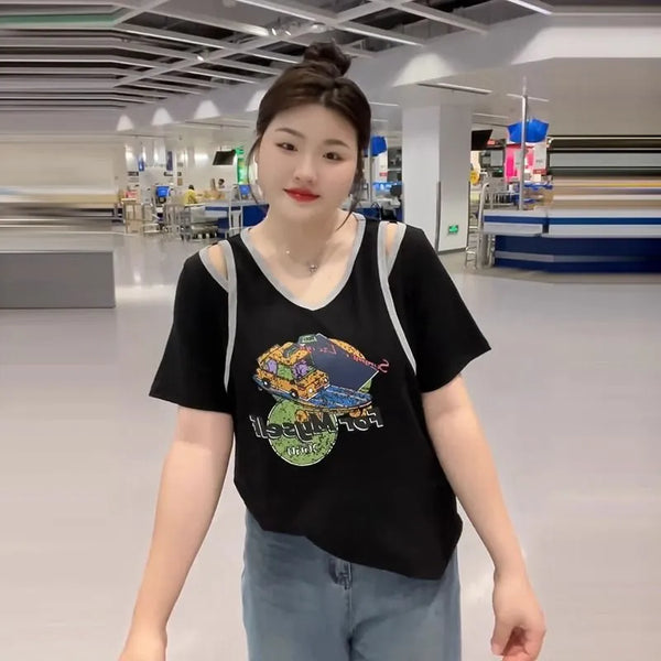 Plus Size Women's Summer Design Short-Sleeve T-Shirt