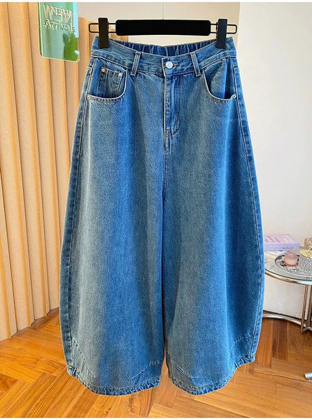 Plus Size Women's Summer Denim Relaxed Fit Pants Fits 99-331 lb