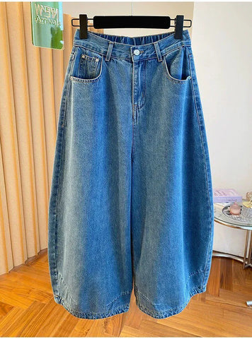 Plus Size Women's Summer Denim Relaxed Fit Pants Fits 99-331 lb