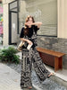 Plus Size Women's New-Style Printed Two-Piece Set Fits 331 lb