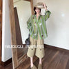Plus Size Women's Design Printed Long-Sleeve Two-Piece Set