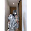 Plus Size Women's Summer Casual Embroidered Short-Sleeve Relaxed Fit Sweatshirt Fits 331 lb