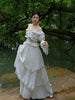 Wudao Ting Song Two-Piece Long-Sleeve Lace Set in White Original New Chinese Classical Palace Style Design
